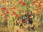 Robert William Vonnoh Poppies oil painting on canvas